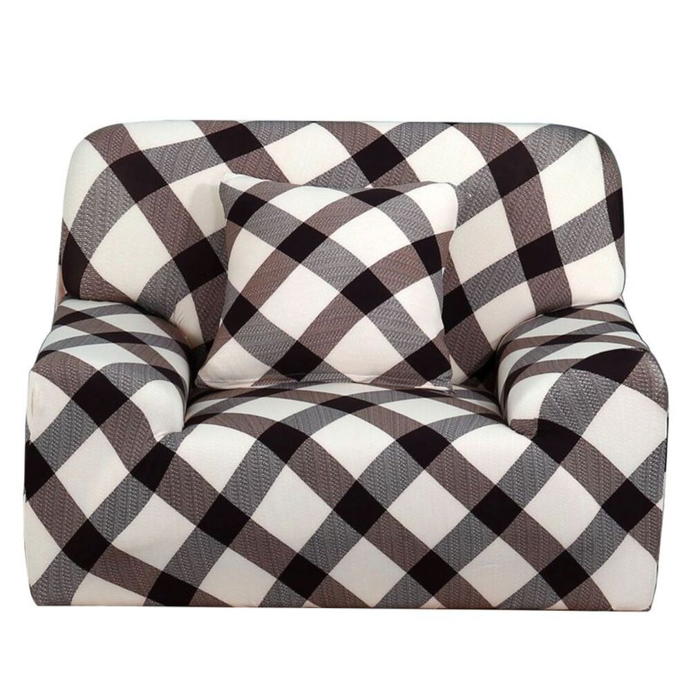 Stretch Sofa Cover 1 Seater Modern Couch Slipcover with One Cushion Case